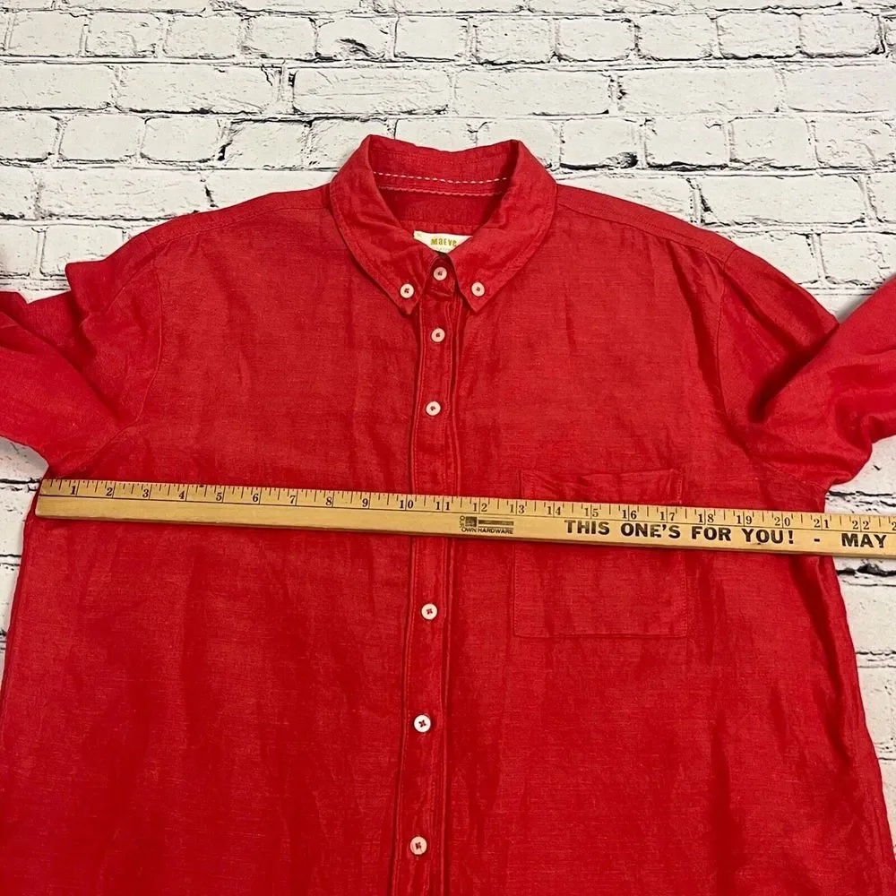 Maeve Red Button Down Shirt - Picture 7 of 11